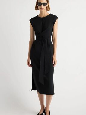 NWOT! Modern Citizen Fei Tie-Front Organic Cotton Dress - Black